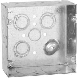 Hubbell-Raco 258 4-11/16" Square Box, Welded, Metallic, 2-1/8" Deep Hubbell-Raco 258