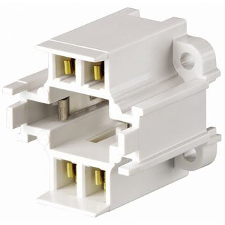 Leviton 26725-419 Fluorescent Lampholder, Compact, White Leviton 26725-419