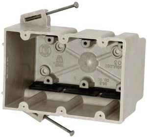 Allied Moulded 3300-NK Switch/Outlet Box, 3-Gang, Depth: 3", Nail-On, Non-Metallic Allied Moulded 3300-NK