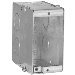 Hubbell-Raco 689 Masonry Box, 1-Gang, 3-1/2" Deep, 1/2 " & 3/4" KOs, Metallic Hubbell-Raco 689