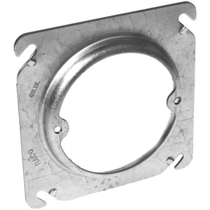 Hubbell-Raco 767 4" Square Fixture Cover, Mud Ring, 1/2" Raised, Drawn, Metallic Hubbell-Raco 767