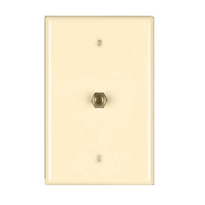Leviton 80781-T Wall Plate, Coax/F Connector, 1-Gang, Light Almond Leviton 80781-T