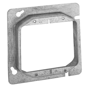 Hubbell-Raco 819 4-11/16" Square Cover, 2-Device, Mud Ring, 1" Raised, Drawn Hubbell-Raco 819