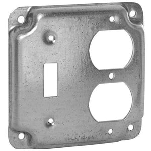 Appleton 8375N 4" Square Exposed Work Cover, (1) Toggle Switch, (1) Duplex Appleton 8375N