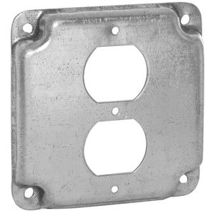 Hubbell-Raco 902C 4" Square Exposed Work Cover, (1) Duplex Receptacle Hubbell-Raco 902C