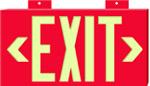 Brady 90885B Exit Sign, Glow, Non-Electric, Red Brady 90885B