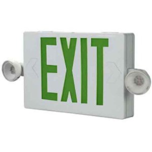 All-Pro Lighting APC7G Emergency Combo Exit/Light, LED, White, Green Letters All-Pro Lighting APC7G