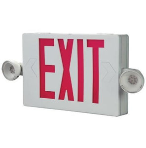 All-Pro Lighting APC7R Combo Exit Sign/Emergency Light, LED, 2-Head, Red Letters All-Pro Lighting APC7R