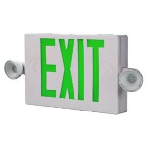 All-Pro Lighting APCH7G Emergency Combo Exit/Light, Remote Capacity, LED, White, Green Letters All-Pro Lighting APCH7G