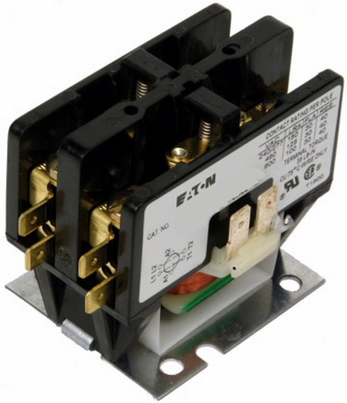 Eaton C25BNB230B Contactor, Definite Purpose, Compact, 30A, 2P, 240VAC Coil, Open Eaton C25BNB230B