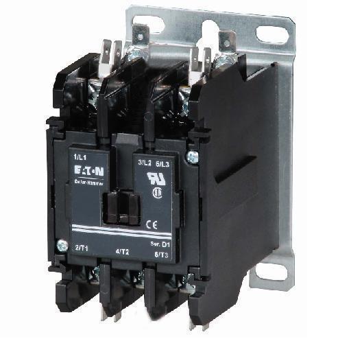 Eaton C25DND230B Contactor, Definite Purpose, Compact, 30A, 2P, 208/240VAC Coil Eaton C25DND230B