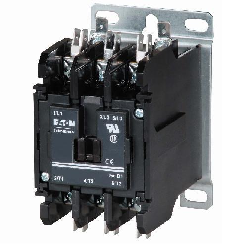 Eaton C25DND330C Contactor, Definite Purpose, 3P, 30A, 480VAC Coil, 600VAC Eaton C25DND330C