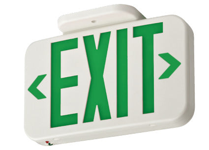 Lithonia Lighting EXGLEDM6 Exit Sign, LED, White, Green Letters, 120/277V Lithonia Lighting EXGLEDM6