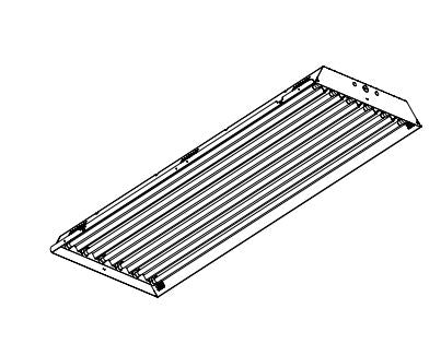 Day-Brite FBD454HO-UNV-1/4-EB 4', 4 Lamp F54T5HO Day-Brite FBD454HO-UNV-1 / 4-EB