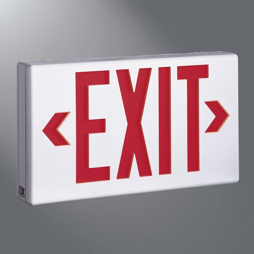 Sure-Lites LPX7SD LED Exit Sign, Polycarbonate, White Housing, Universal Face Sure-Lites LPX7SD