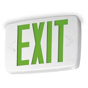 Lithonia Lighting LQM S W 3 G 120/277 EL N M6 LED Emergency/Exit Sign, Green Lithonia Lighting LQM S W 3 G 120 / 277 EL N M6