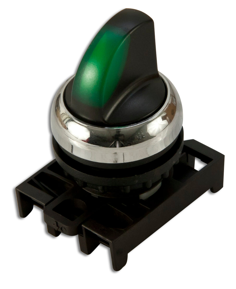 Eaton M22M-WRLK-G 22mm Selector Switch, Knob Type, Green, M22 Eaton M22M-WRLK-G