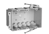 Pass & Seymour S3-54-RAC Switch/Outlet Box, 3-Gang, Depth: 3-3/8", Nail-On, Non-Metallic Pass & Seymour S3-54-RAC