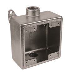 Calbrite S60700FDCD Device Box, 2-Gang, Size: 3/4", Dead-End, Stainless Steel Calbrite S60700FDCD